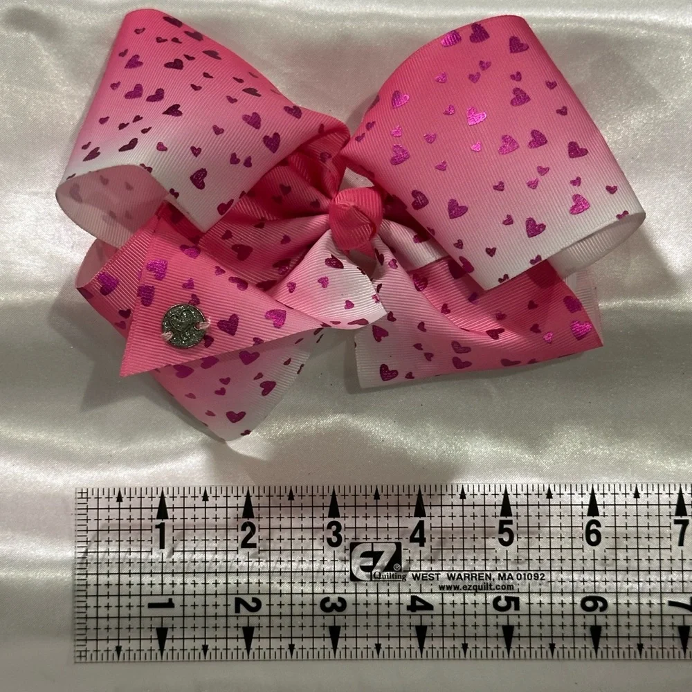 Pink Ombre Heart Hair Bow- bundle 2+ and save on shipping.
